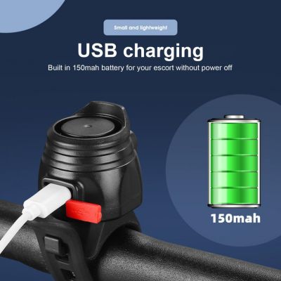 【CW】 1 Set Decibel Rechargeable 6 Modes Anti theft Loud USB Electric Horn for Riding