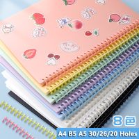 A4 B5 A5 30/26/20 Holes Loose-leaf Book Cover Colorful Notebook Cover PP Waterproof Notebook Skin DIY Planner Accessories Office Note Books Pads