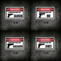 01 สติกเกอร์รูปปืน glock/colt1911/hk/SigSauer สติกเกอร์ติดรถยนต์ กล่องปืน สติกเกอร์ป้ายคำเตือน ขนาด 10x6.4CM