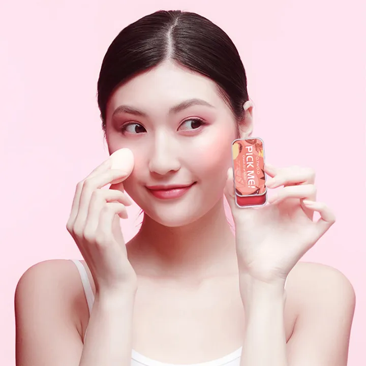 ThreeInOne Makeup Lipstick Blush Eye Shadow Waterproof Matte Nude