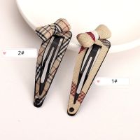lovemango  แฟชั่นลายสก๊อต BB กิ๊บโบว์ติดผม กิ๊บแฟชั่น small Fashion plaid BB clip supply Korean girls fabric word clip bow hairpin