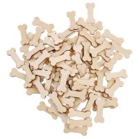 100 Pack Unfinished Wood Dog Bone Cutouts Wood Craft for DIY Project Decoration and Painting