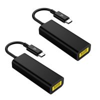 2X USB C to Slim Tip Adapter Square 45W Convert Charger to Type C for Lenovo Thinkpad, Samsung S8/S9/Note, Surface