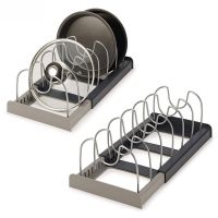 Kitchenware Organizer Expandable Pot And Pan Lid Bowl Holders Counter Retractable Rack Shelf Draining Dish Tray Drawer Stainless