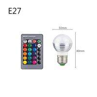 E14 E27หลอด Led ปรับแสงได้110V 220V พร้อมรีโมทคอนโทรล24key 16สีสำหรับเปลี่ยน Lampu Penerangan Rumah ภายใน