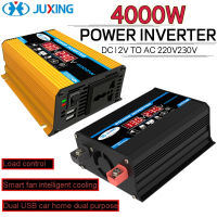 JUXING 4000W เครื่องแปลงกระแสไฟฟ้า พร้อมจอแสดงผลดิจิตอลคู่ DC 12V ถึง AC 110V / 220V คู่ USB Modified ไซน์เวฟสำหรับรถยนต์, บ้าน, กลางแจ้ง