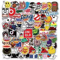 100pcs Stiker Logo Tahan Air Untuk Koper Mobil Skateboard Laptop Sepeda