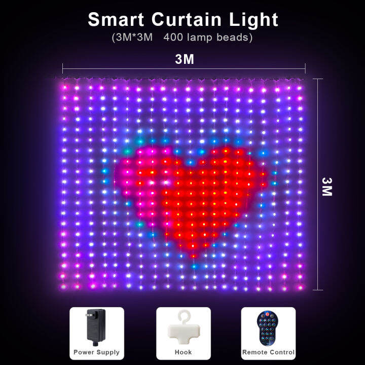 โปรแกรมสมาร์ทบลูทูธ-led-หน้าต่างม่าน-s-tring-แสง-rgbic-ฝันสีนางฟ้าไฟสำหรับคริสต์มาสแต่งงานห้องนอนตกแต่ง