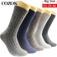 5 Pairs Mens Socks With Wool Twist Double Needle Socks Line To Increase Men Socks Long Thick Warm Winter Sock Calcetines Hombre