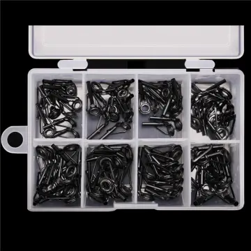 8pcs Mixed Size Fishing Rod Guides Set Tip Strong Line Rings