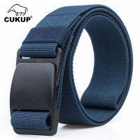 CUKUP Mens Brand Unisex Design Quality Hard Plastic Buckle Belt Man Quality Canvas Elastic Waistband Casual Belts Men CBCK120