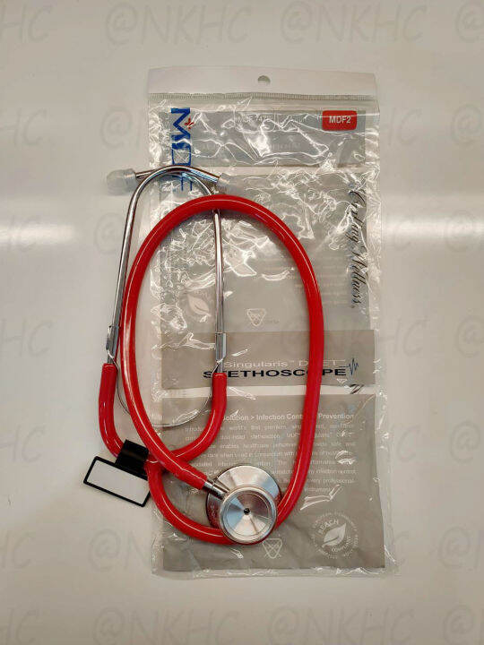 หูฟังทางการแพทย์-stethoscope-ยี่ห้อ-mdf747e-singularis-duet-dual-head-สีแดง-color-redspice-mdf747e-02