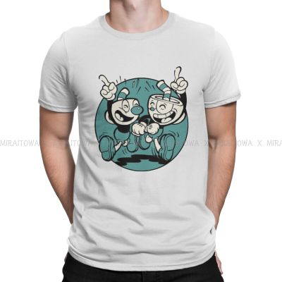 Cuphead Battle Adventure Game Tshirt For Men The Cup Head Brother Basic Leisure Sweatshirts T Shirt Novelty Trendy Loose