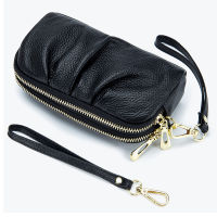 Genuine Leather Clutch Wallet Women Fashion Coin Purse Credit Card Holder 2022 Female Casual Double Zipper Phone Clutches bags