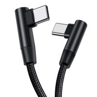 สาย USB ชนิด C ไปยัง USB C,0.25M/0.5M/1M/2M 90องศาสำหรับสายที่ชาร์จเร็ว Redmi Macbook สาย PD Type-C