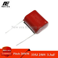 5Pcs CBB22 335J 250V 3.3UF CBBตัวเก็บประจุฟิล์มโพลีโพรพิลีนเมทาลิคตัวเก็บประจุ20มม.