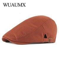 หมวกเบเร่ต์ลำลอง [Hat vendor]Wuaumx,หมวกไอวี่ส้นเตี้ยมียอดแหลมชุดผู้ชายสไตล์ฤดูใบไม้ผลิและใบไม้ร่วงศิลปินหมวกแก๊ป39; S หมวกเฮอร์ริงโบน Unisex เกราะแข็ง