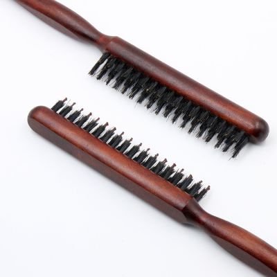 ‘；【。- Salon Teasing Back Hair DIY Brushes Boar Bristle Wood Slim Line Comb Hairbrush Extension Hairdressing Professional Styling Tools