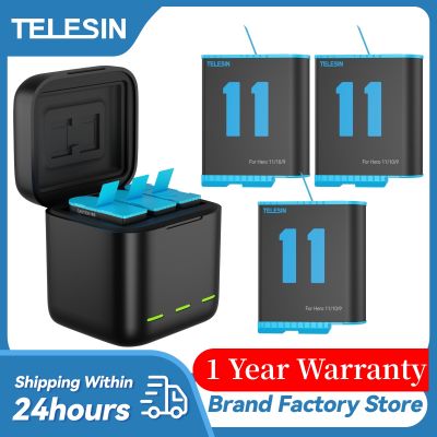 TELESIN Battery 1750 Mah For Gopro 11 Hero 10 3 Way Battery Fast Charger Box TF Card Storage For Gopro Hero 11 10 9 Accessories