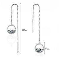 เป็นต่อม925 Memonakan CZ Zirkona Pesanting-Anting Drop Pesanting-Anting Drop Pudinga untuk Wanting-Anting Jumbai Panjang เป็น Pendientes S-E492