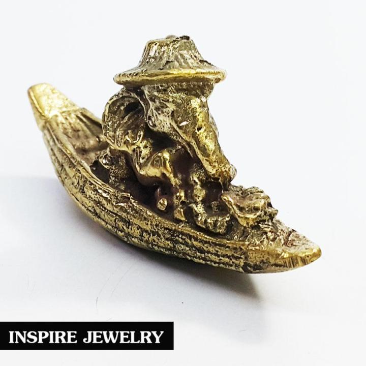 inspire-jewelry-ช้าง-พิฒเนศ-หรือ-กุมารทองนั่งเรือขวักเงินกวักทอง-ขายกล้วย-หมายถึงทำมาค้าขายกล้วยๆ-ง่ายๆ-สบายๆ-ถือถุงทอง-ขนาด-2-5cm-x4cm