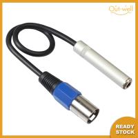 สาย3Pin XLR 0.3M ตัวผู้ถึงอะแดปเตอร์เคเบิ้ลเสียงแจ็คสเตอริโอตัวเมีย6.35มม.