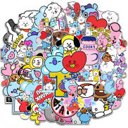 50 Sticker HOẠT HÌNH BT21 dán mũ bảo hiểm Sticker chống nước dán laptop