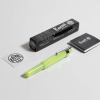 Kaweco Frosted Sport Fountain Pen Lime, Fine Nib with Kaweco Sport Octagonal Clip Chrome (2019 Novelty)