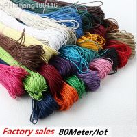 2023 Hot 80 Meter Waxed Cotton Cord Beading Thread 18 color Jewelry Making Cord Rope 1mm For Bracelet Necklace Diy Line B00440