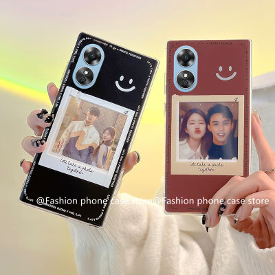 Phone Case เคส OPPO A38 4G ใหม่อินเทรนด์เคสกรอบรูปลายการ์ตูนใบหน้ายิ้มน่ารัก OPPOA38 4G ซิลิโคนนิ่ม2023