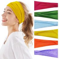 【YF】 Fashion Turban Women Makeup Headband Solid Twist Wide Knotted Headwrap Girls Hoop Hairband Hair Accessories Yoga