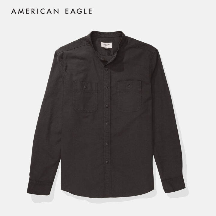 american-eagle-band-collar-twill-button-up-shirt-เสื้อเชิ้ต-ผู้ชาย-คอจีน-nmsh-015-2388-410