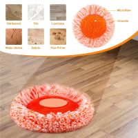 ஐ❧ 3/1 Pack Mop Head Replacement Spin Mop Replacement Head Microfiber Spin Mop Refills Easy Cleaning Round Shape Standard Size