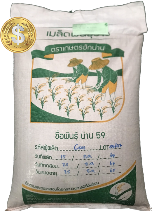 พันธุ์ข้าวเหนียว-น่าน59-ตราเกษตรฮักน่าน-หอมอ่อนนิ่มทนโรคทนแล้งผลผลิตสูง