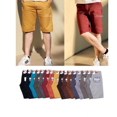 MiinShop เสื้อผู้ชาย เสื้อผ้าผู้ชายเท่ๆ set2 กางเกงขาสั้นชาย ชิโน ทรงสามส่วน ผ้าคอตตอน100% เอว28-36(เอวคู่) เสื้อผู้ชายสไตร์เกาหลี