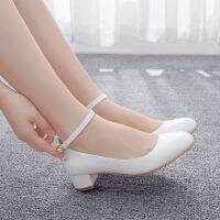 Essar · size 3cm square heel round single shoe wristband single shoe spring and autumn wedding shoes