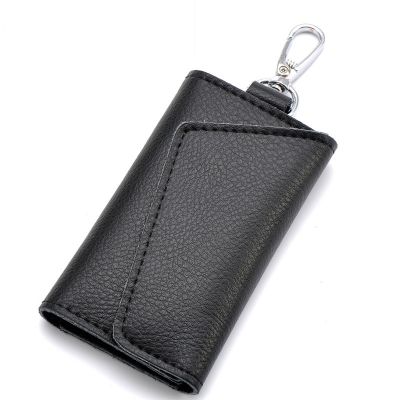 【CW】 1PC Leather Keychain Men Holder Organizer Split Car Wallet Card