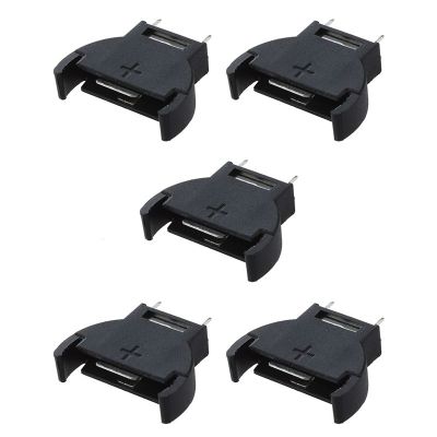 5 Pcs Black Plastic CR2032 Cell Button Lithium Battery Sockets Holder