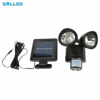 SOLLED 22 Led สปอตไลท์แสงอาทิตย์พร้อมตัวตรวจจับความปลอดภัยคู่ตรวจจับการเคลื่อนไหวไฟกลางแจ้ง