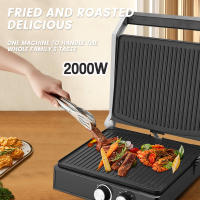 Panini Grill Sandwich Maker waffle maker Can be timed Temperature Setting 4 Slice Large   Non-stick Versatile Grill Opens 180 Degrees to Fit Any Type or Size of Food Removable Drip Tray 2000W