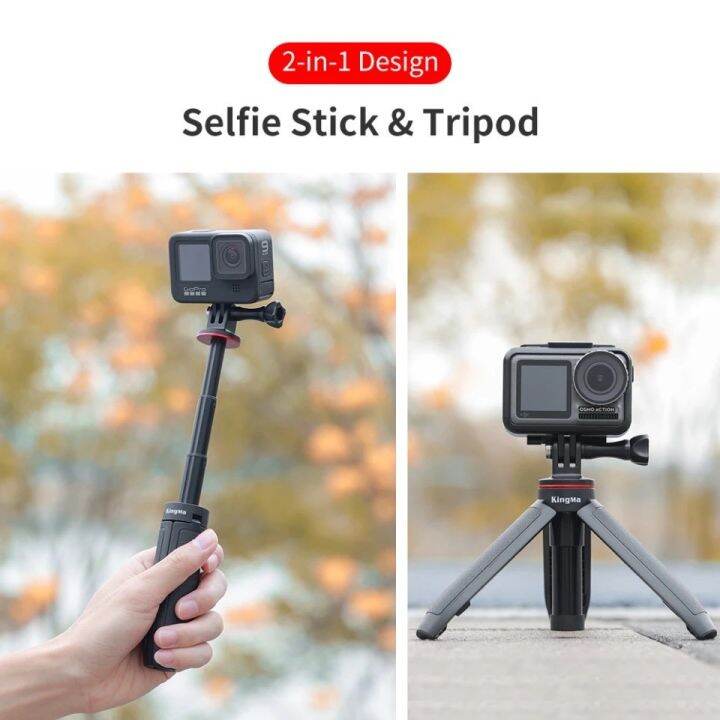 kingma-portable-extension-gopro-vlog-tripod-shorty-for-gopro-hero-10-9-8-7-6-5-gopro-max-osmo-action2-insta360-one-rs-ขาตั้งกล้อง-ไม้เซลฟี่-ขนาดเล็ก-แบบ-2-in-1