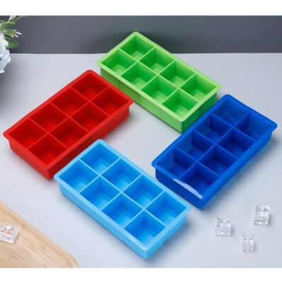 แม่พิมพ์น้ำแขง Silicone ice cube mold พิมพ์น้ำแข็ง พิมพ์ซิลิโคลน คละสี SILICONE ICE Mould พิมพ์ทำน้ำแข็ง 8 ช่อง บล๊อคน้ำแข็ง ที่ทำน้ำแข็ง ถาดน้ำแข็ง