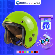 Mũ Bảo Hiểm 3 4 đầu Blue Sea A101 - Sơn Bóng Cao Cấp - Lót tháo rời