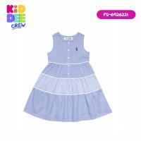 KiddeeCrew ชุดกระโปรงเด็กผู้หญิง ริ้วฟ้า Sky Blue Dress เหมาะสำหรับอายุ 3-12 ปี