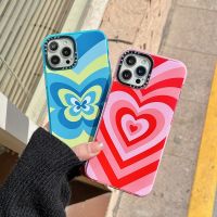 【On Clearance】ในสต็อก Casetify ภาพวาดผีเสื้อ Love สำหรับ For iPhone 7 8 Plus 7 + 8 + X XS XR 11 13Pro 12 13 Pro Max SE สีซิลิโคนอ่อนเคส TPU