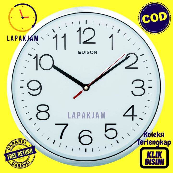Jam Dinding Edison EDW 28 TCH Bulat Minimalis Diameter 31 cm Best Seller Lazada Indonesia