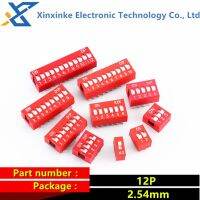 5Pcs 12P DIP Switch Pitch=2.54mm Red Dialer 12Position