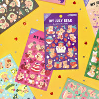 Juicy Bear Sticker (Fruit) สติ๊กเกอร์น้องหมี แบรนด์ Second Mansion จากเกาหลี ของแท้