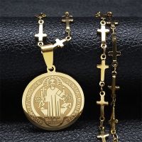 【CW】☞  Benedict Medal Necklace for Gold Color Chain Jewelry cadenas mujer N7913GDS02