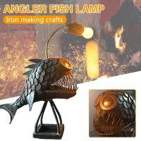 【YD】 Rustic Sharks Night Statue Lighting Desk Lamp Office Room Desktop Decoration